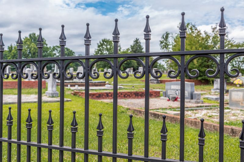 Black Iron Fence Installation detail